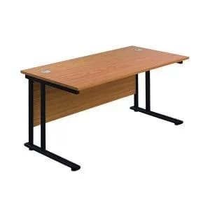 Jemini Rectangular Double Upright Cantilever Desk 1800x800x730mm Nova