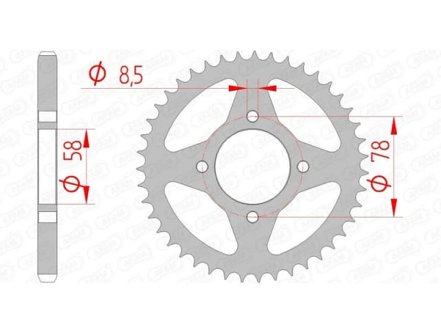AFAM Steel Standard Rear Sprocket 14201 - 428