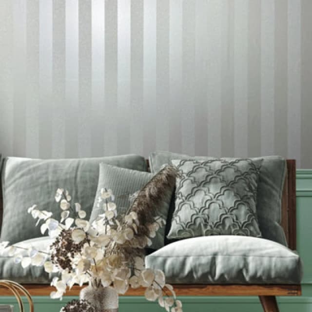 Galerie Industrial Effects White Glitter Stripe Wallpaper Roll