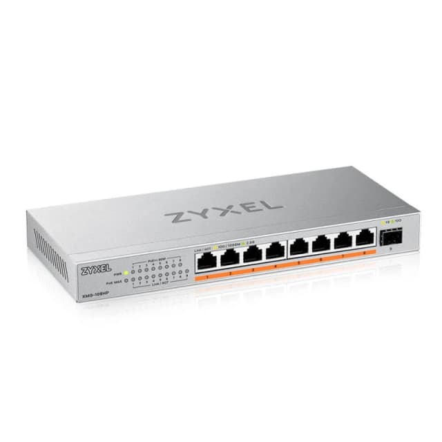 Zyxel XMG-108 8 Ports 2,5G + 1 SFP+, 8 ports 100W total PoE++ Desktop MultiGig unmanaged Switch XMG-108HP-GB0101F