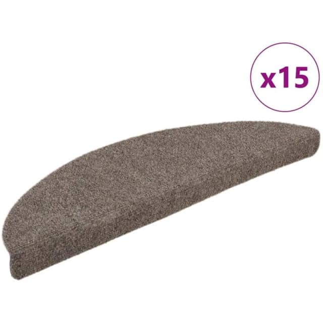 VIDAXL Stair Mats Self-adhesive 15 pcs 56x17x3cm Beige Half Round Vidaxl 8720286045787