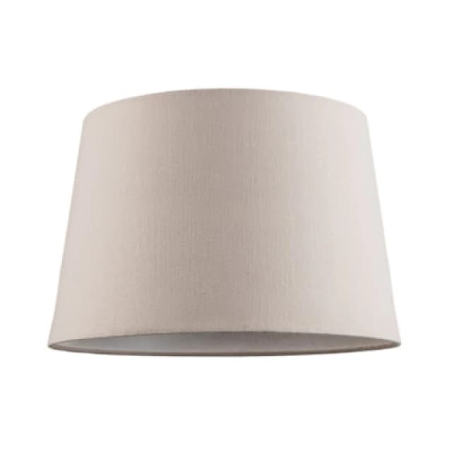 Happy Homewares Contemporary Light Taupe Linen Fabric Drum Lampshade With Cotton Inner