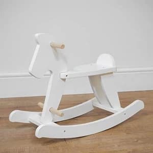 Bambino White Wooden Rocking Horse