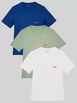 HUGO Bodywear 3 Pack T-Shirt, Light Green Size M Men