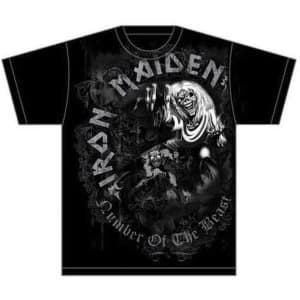 Iron Maiden - Number of the Beast Grey Tone Unisex XX-Large T-Shirt - Black