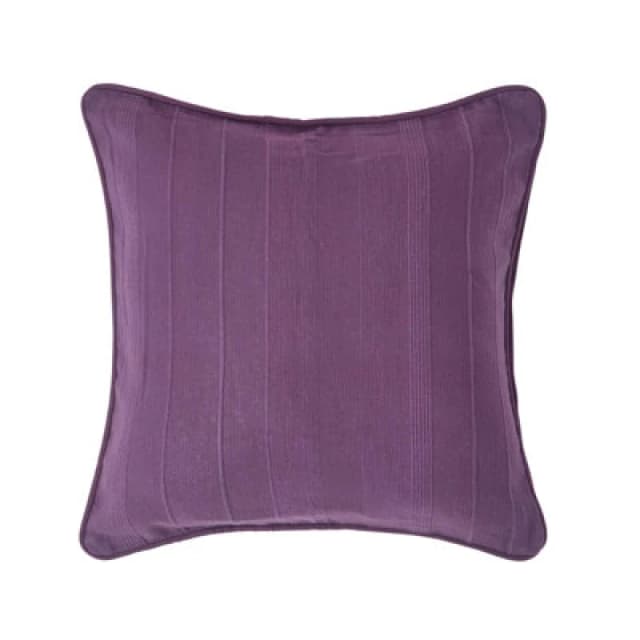 Homescapes Cotton Rajput Ribbed Purple Cushion Cover, 60 X 60 Cm