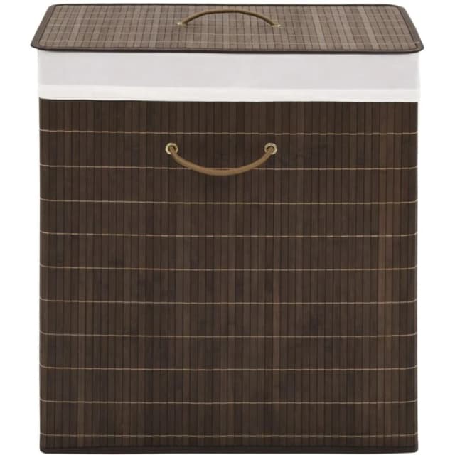 VIDAXL Bamboo Laundry Bin Rectangular Dark Brown Vidaxl 242726