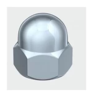 TIMco ND6Z Hex Dome Nut DIN 1587 BZP M6 Box of 200