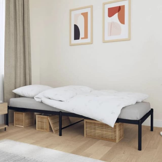VIDAXL Metal Bed Frame without Mattress Black 90x190cm vidaXL 8720845720803