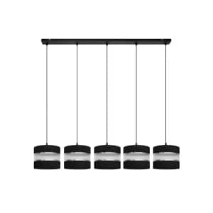 Helen Straight Bar Pendant Ceiling Light Black, Silver 115cm
