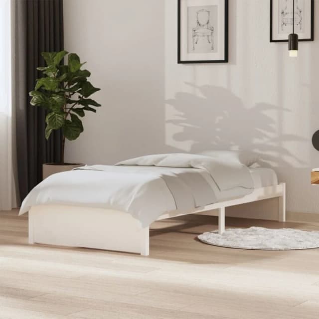 VIDAXL Bed Frame without Mattress White Solid Wood 90x190cm Single Single Vidaxl 8720286998601