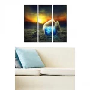 MDF3058859 Multicolor Decorative MDF Painting (3 Pieces)