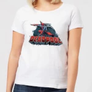 Marvel Deadpool Sword Logo Womens T-Shirt - White - 3XL