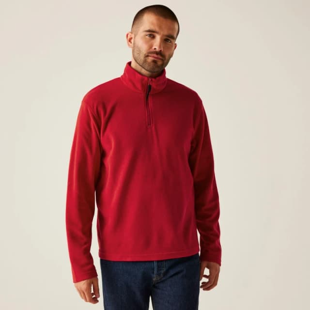 Regatta Regatta Men Micro Zip Neck Fleece in Red Size: Small Red S Male 5051513902096