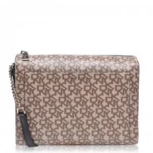 DKNY Coated logo medium box cross body bag - ChinoBlack QZP