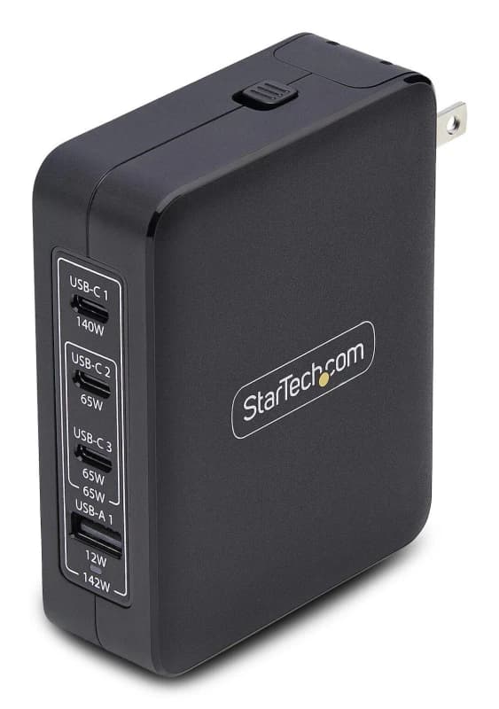 StarTech.com StarTech.com 140W USB-C Wall Charger, 3x USB-C/1x USB-A, PD 3.1 International GaN Power Adapter for MacBook/Dell XPS/Inspiron 3114GCU-WAL