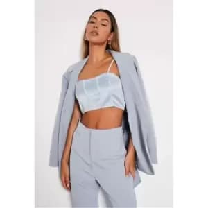 I Saw It First Blue Premium Satin Cami Corset Top - Blue