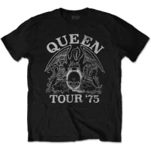 Queen - Tour '75 Unisex XX-Large T-Shirt - Black