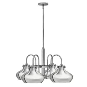 Hinkley Congress Pendant Light Multi Arm Dome Shades 4x E27 Chrome
