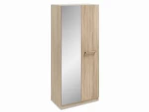 Harmony Hampton Oak 2 Door 1 Mirror Tall Double Wardrobe Flat Packed