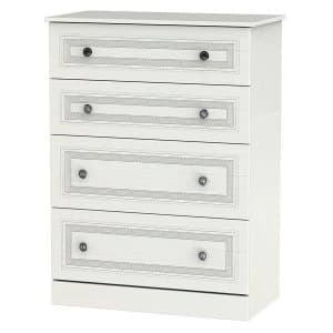 Robert Dyas Loxley Ready Assembled 4-Drawer Deep Chest of Drawers -White