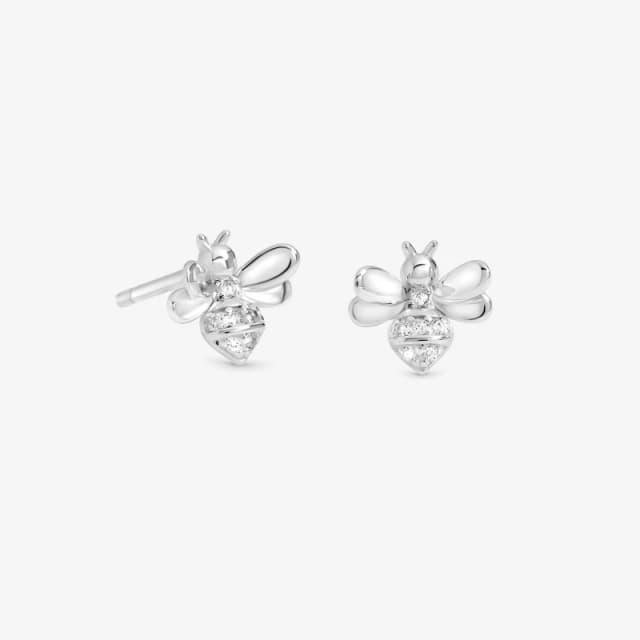 Simply Silver Sterling Silver 925 Polished Bee Stud Earrings Silver female One Size