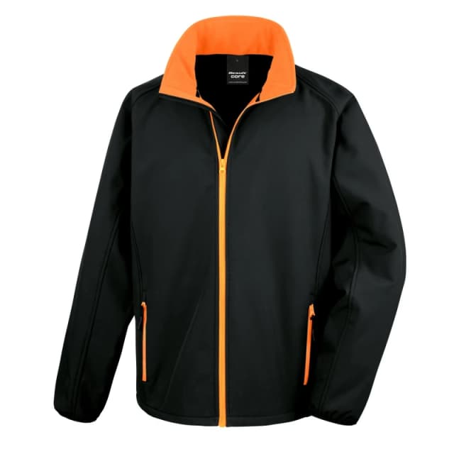 Result Result Men Core Printable Softshell Jacket in Jet Black Size: Small Jet Black S Male 5054752306106