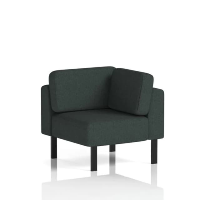 Brixworth Modular Seating Corner Unit with Black in Rivet Fabric - Charcoal