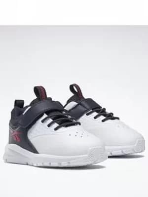 Reebok Rush Runner 4 Shoes, White/Navy/Red, Size 5