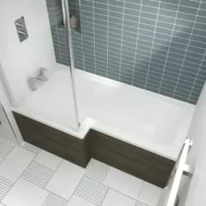Nuie Square L-Shaped Shower Bath 1500mm x 700mm/850mm - Left Handed
