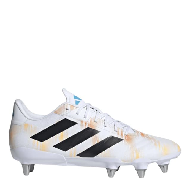 adidas Kakari RS Adults Soft Ground Rugby Boots Wht/Blk/luc male 8 (42)