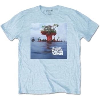 Gorillaz - Plastic Beach Unisex Large T-Shirt - Blue