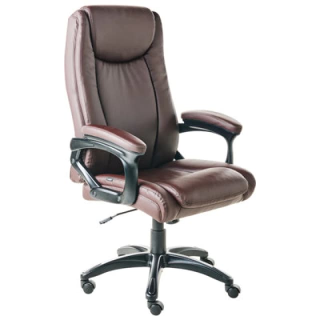 Beliani Executive Chair Graceful Faux Leather Dark Brown