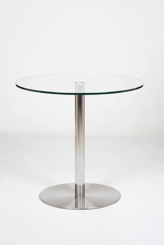 Thats Furniture Target 80cm Small Round Glass Dining Table in Silver Silver Unisex