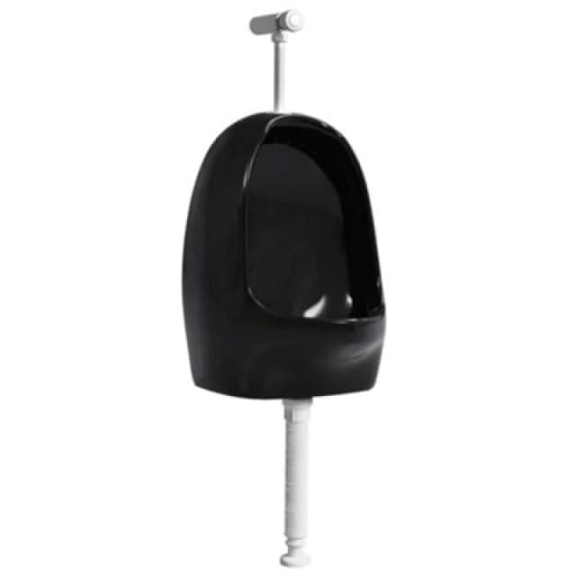 Vidaxl Wall Hung Urinal With Flush Valve Ceramic Black