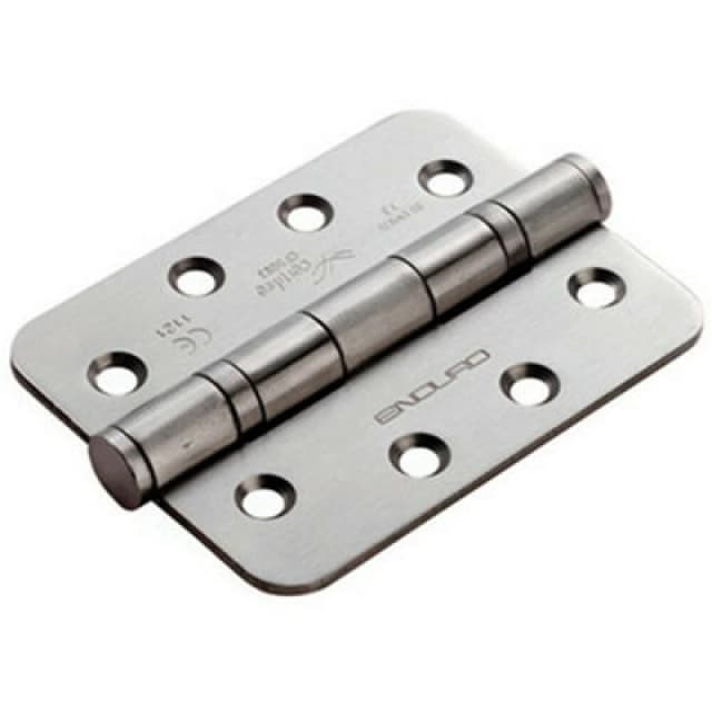 Loops PAIR 102 x 76 x 3mm 13 Ball Bearing Hinge Satin Stainless Steel Rounded Edge Metallics
