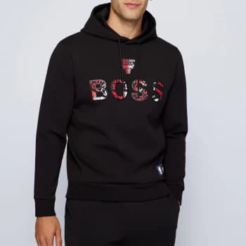 BOSS X NBA Mens Bulls Pullover Hoodie - Black - XXL