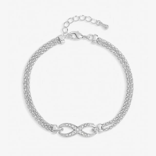 Inicio Silver Plated Infinity Bracelet - Gift Pouch Chain Bracelets One Size Silver 73786811000