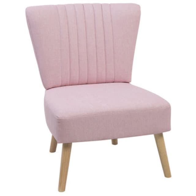 Beliani Fabric Armchair Pink Vaasa