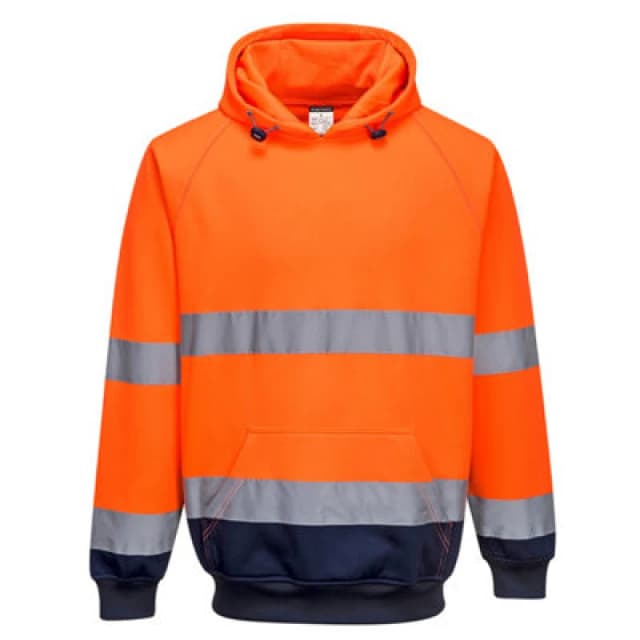 Portwest Hi Vis Contrast Hoodie B316ONRM Colour: Orange / Navy
