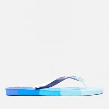 Havaianas Mens Logomania Multi Colour Flip Flops - Gradient Marine Blue - UK 8