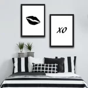 Xo Set Multicolor Decorative Framed Painting (2 Pieces)