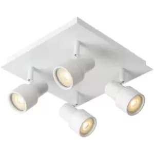 Lucide SIRENE-LED - Ceiling Spotlight Bathroom - Ø10cm - LED Dim. - GU10 - 4x5W 3000K - IP44 - White