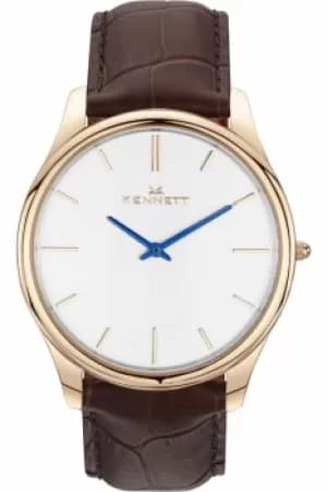 Mens Kennett Kensington Rose Gold White Dark Brown Watch KRGWHDKBRN