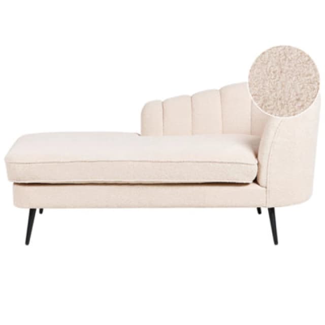 Beliani Right-Hand Chaise Lounge Allier Boucle Light Beige