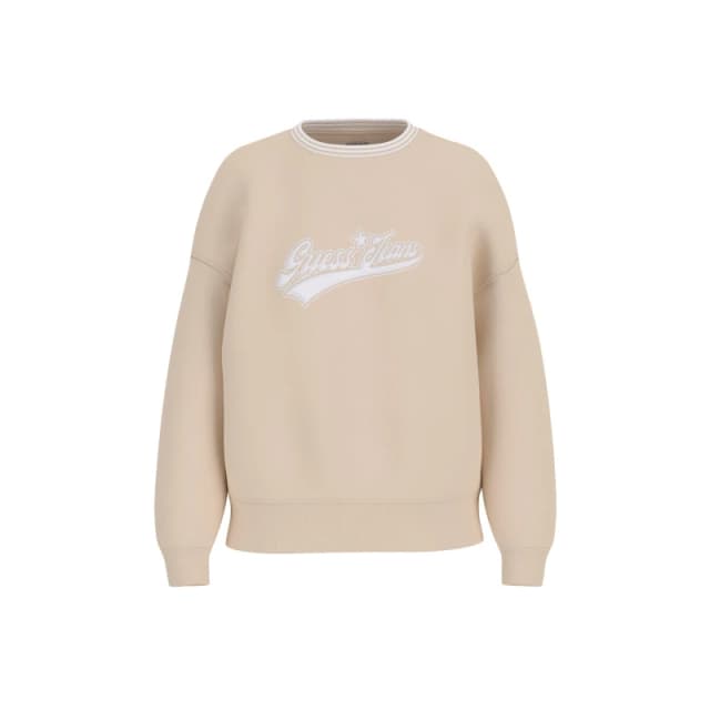 Guess Womens Star Cotton Crew Sweatshirt Biscotti female 8 (XS)