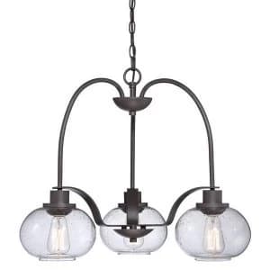Multi Arm Chandelier 3 Light Old Bronze Finish, E27