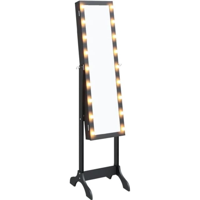 VIDAXL Free-Standing Mirror with LED Black 34x37x146cm Vidaxl 8720845675042