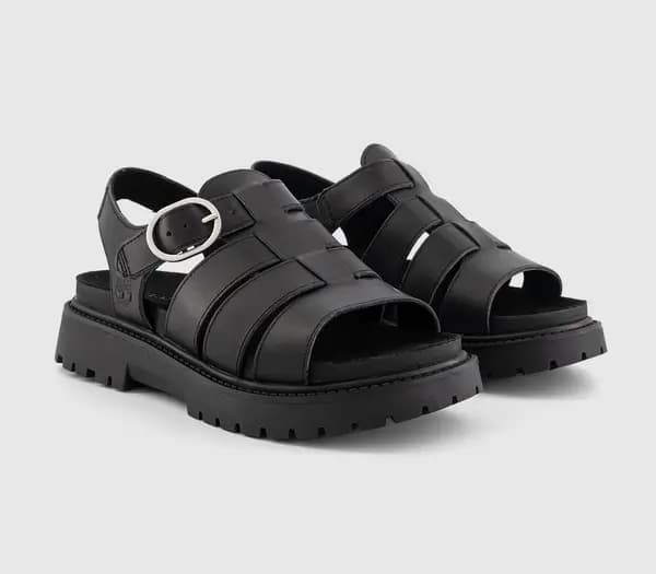 Timberland Womens Clairemont Way Fisherman Sandals Black, 5