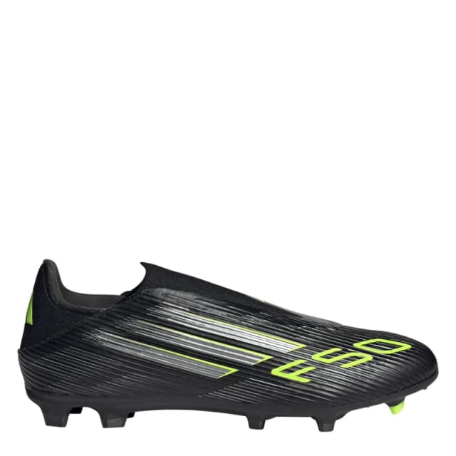 adidas F50 League Laceless Adults Firm Ground Football Boots Black/Lemon male 11 (46)